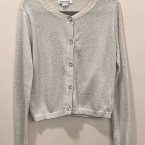 Nordstrom 2 Girls Cardigans-Shimmering Silver and ribbed black Cardigans